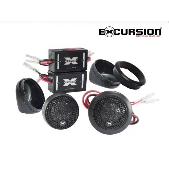 Excursion SX-1S – zestaw 2 tweeterów samochodowych 25 mm (jedwabna kopułka), 4 Ohm, 50/100 W, zwrotnice Plug&Play